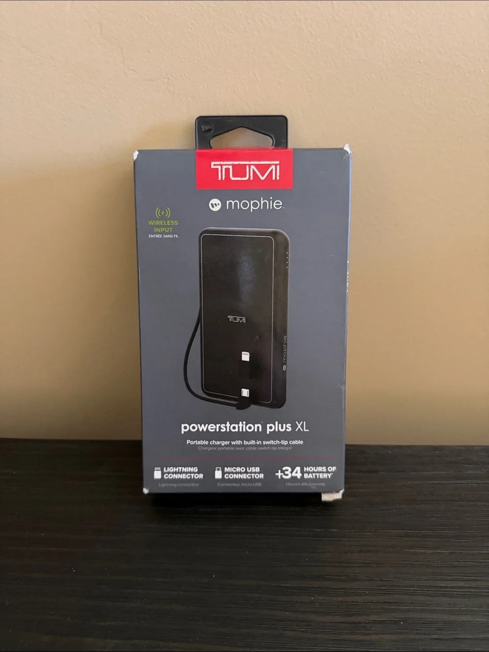 Tumi Black Powerstation Plus XL Portable Charger by Mophie